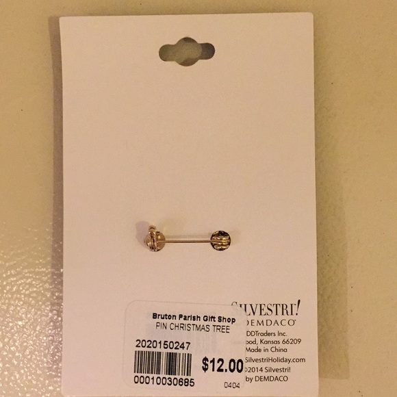 Christmas Tree Rhinestone Pin - Picture 3 of 3